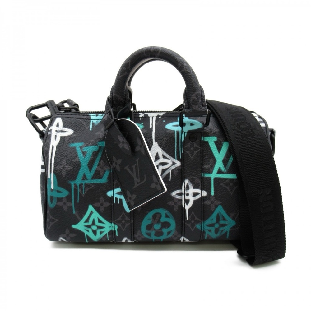 Monogram Eclipse LV Graffiti Keepall Bandouliere 25 Green Lights